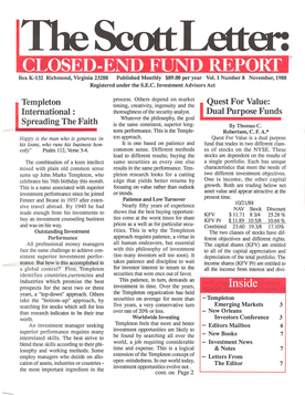 The Scott Letter, November 1988